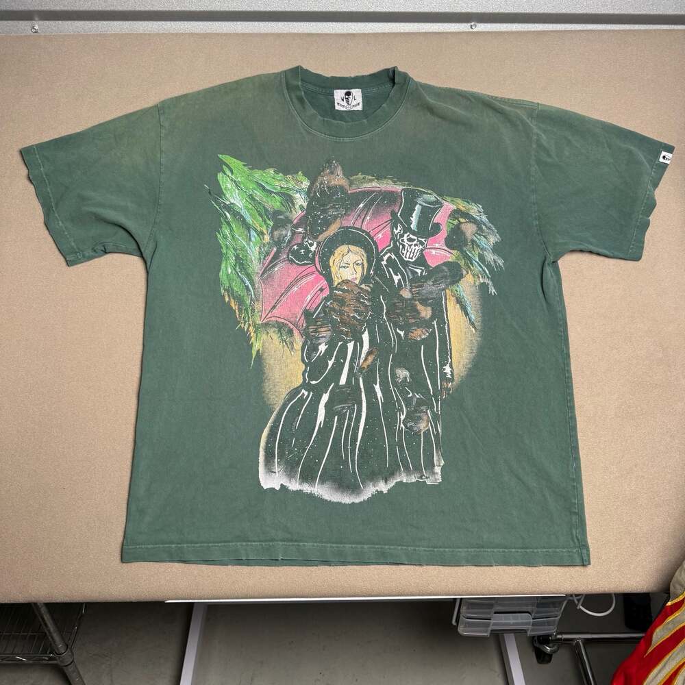 Warren Lotas Snow Romance Graphic Print T-Shirt Green XXL